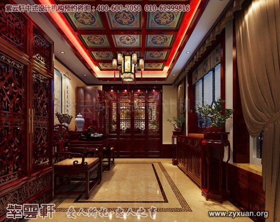 现代中式风格蓟县恒大别墅楼王设计--中式中堂设计图