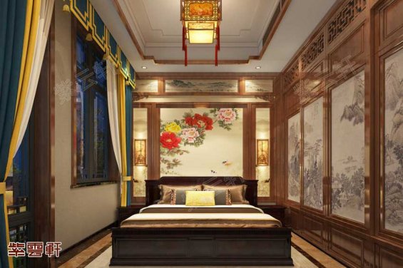现代中式装修卧室效果图
