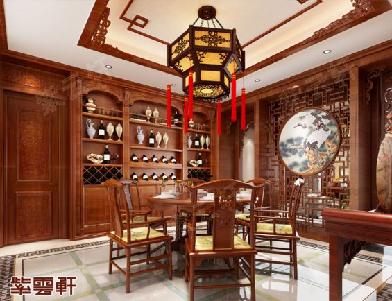 中式现代装修餐厅效果图