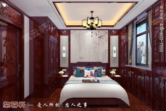 红木格调的古典风卧室中式风格装修效果图