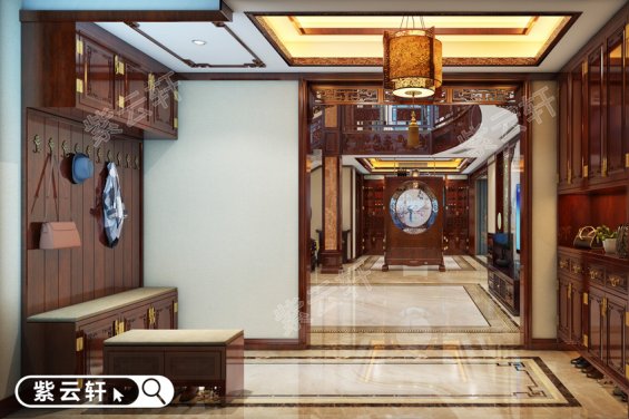 室内中式装修设计门厅古典风格效果图