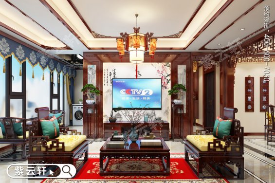 客厅中式简约装修古典风格设计效果图