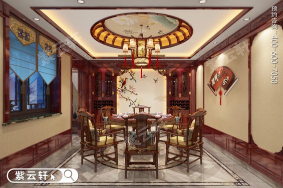 中式风格红木餐厅装修效果图2022新款