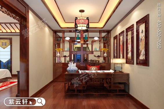 中式家装风格设计书房装修效果图2022新款