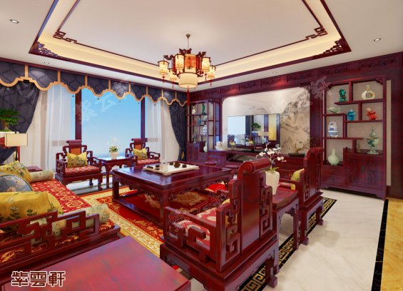 吉林现代中式风格家庭装修效果图华美优雅