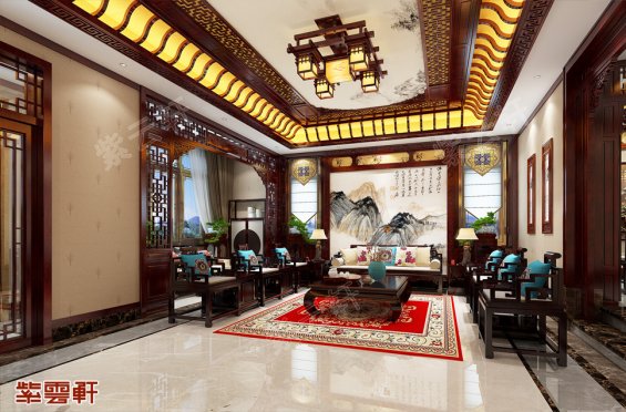 中式别墅室内设计，中式风格装修效果图