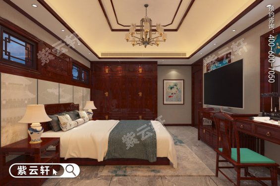 中式风格家装卧室，古典卧室装修效果图