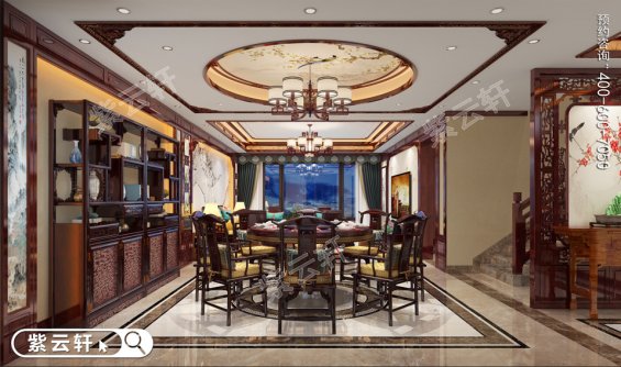 中式风格餐厅设计效果图室内中式装修设计实景图