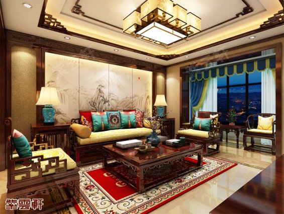 中式极简风格别墅，别墅室内装潢实景图