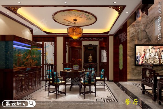 中式餐厅设计，古典风格餐厅装修效果图