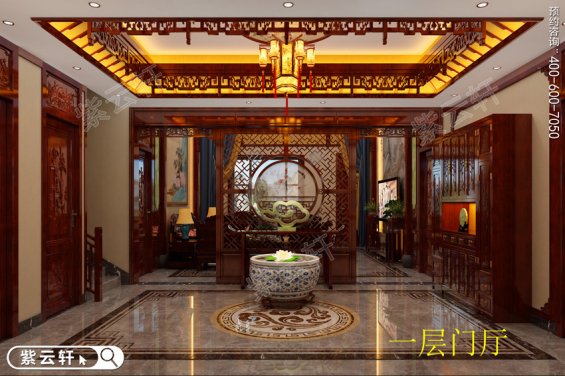 中式古典风格门厅装修效果图2023新款