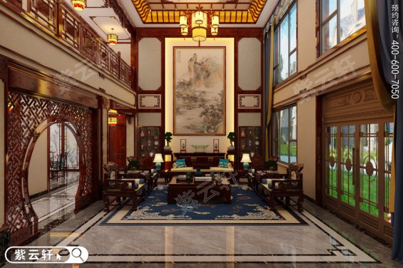 二层别墅客厅装修，中式客厅装修效果图
