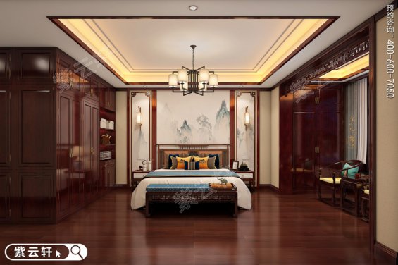 现代简约室内装修，中式别墅卧室装修效果图