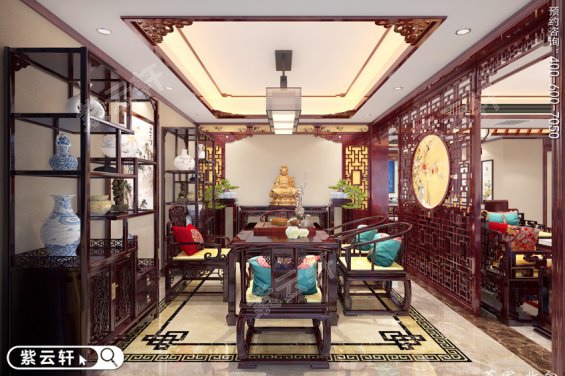 家庭茶室装修设计，中式茶室风格效果图片大全