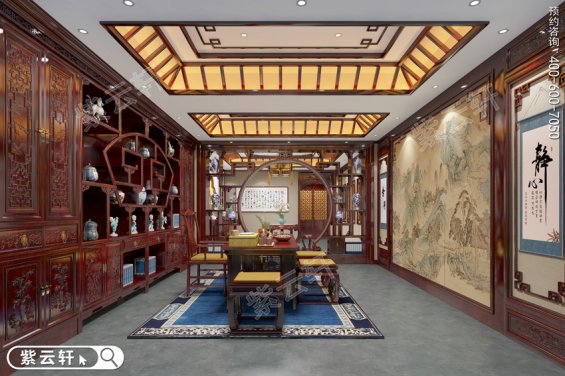 惊艳绝伦的中式茶室红木整装坐饮古典之美