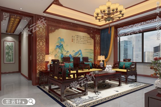 充满贵气的客厅中式装修设计少不了红木沙发组合