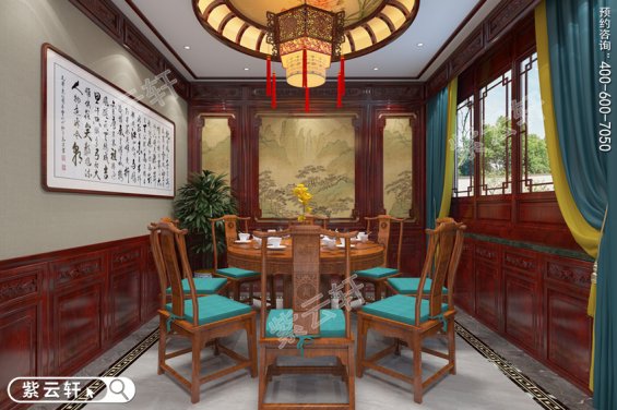 中式餐厅设计，传统风格餐厅装修效果图片大全