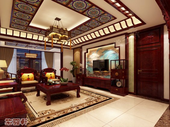 中式别墅装修风格，传统别墅室内设计效果图